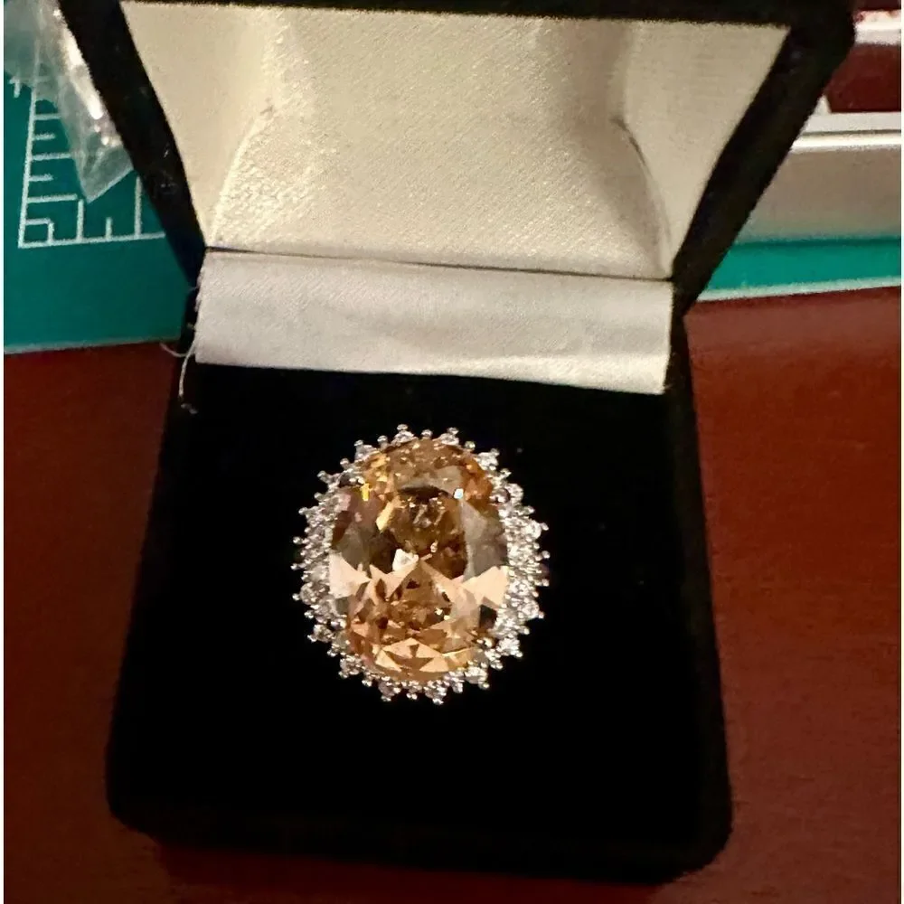 💗💗NEW!! 11CT ROUND MORGANITE RING - Picture 4 of 12